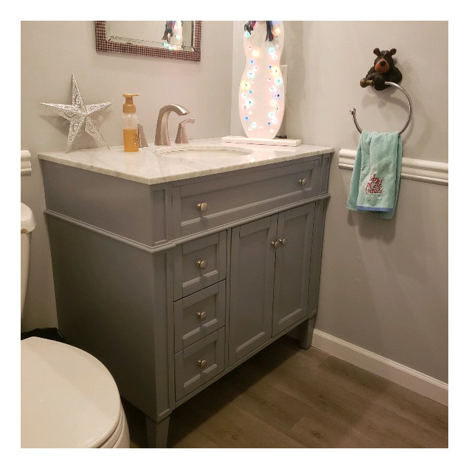◆シャリーナ◆ allen + roth Kennilton 36-in Gray Oak Undermount Single Sink